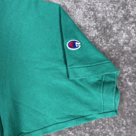 Vintage Champion T-Shirt Men's Large Green Logo Spellout USA Made Single Stitch - Picture 5 of 7